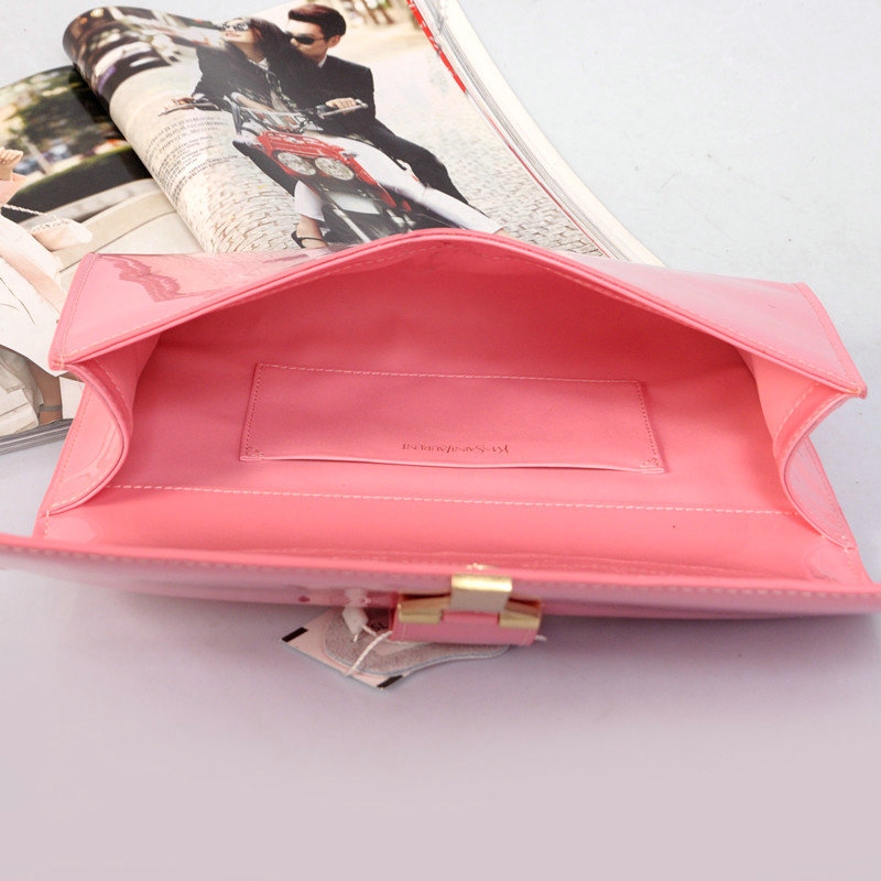 YSL belle de jour original patent leather clutch 30318 pink